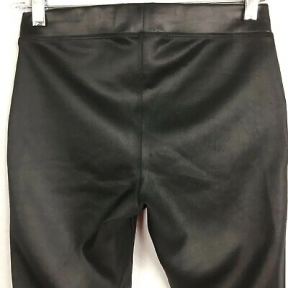 Express Women's Black Faux Leather Mid Rise Leggings Size M - Picture 5 of 5